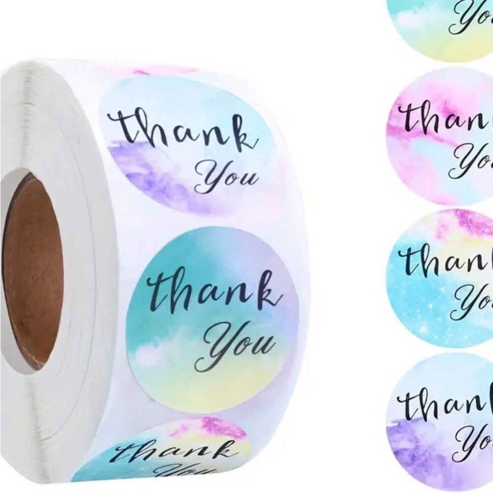 NWT Thank You Stickers - 500 Colorful thank you stickers